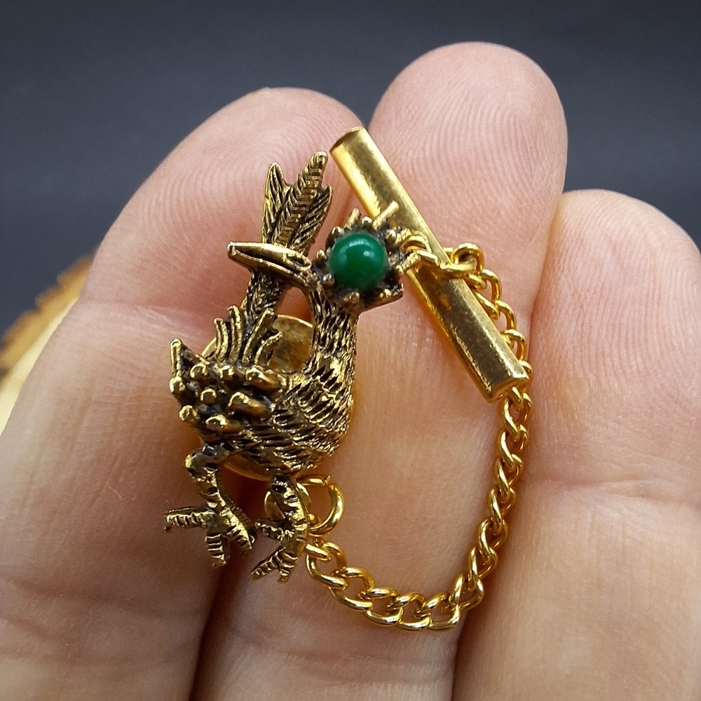 Ambassador Gold-Plated Roadrunner Tie Tack | Vintage Southwestern Lapel Pin